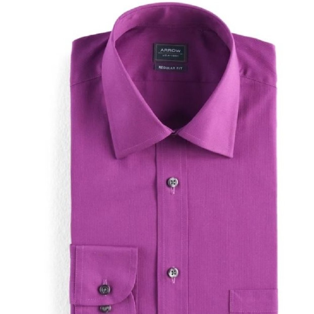 Arrow Regular-Fit Solid Textured Dre…